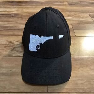 New Era Black Cap with White Gun Embroidery